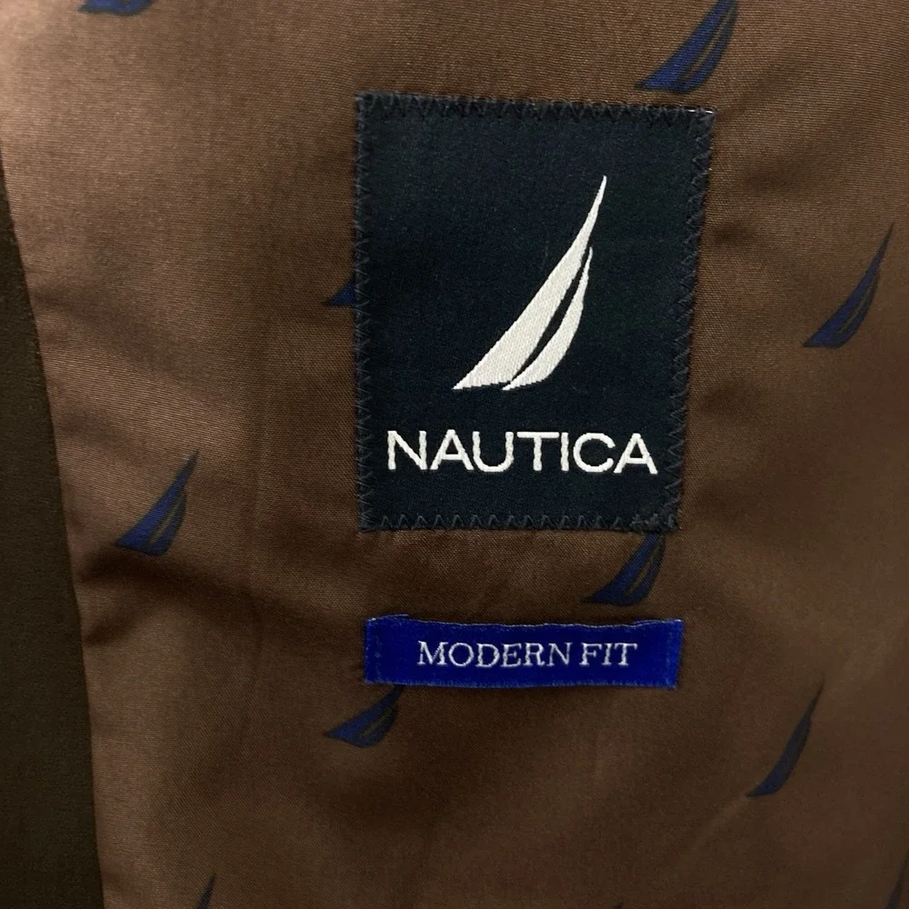 Nautica Men's Modern-Fit Faux-Suede Sport‎ Coat Brown 46L E071121